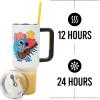 imageBioworld Star Wars Mandalorian Mythosaur Skull Bounty Hunter Logo 40 Oz Silver Stainless Steel TumblerStitch Holding Guitar