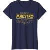 imageStar Wars Best Maestro in the Galaxy Teacher Gift Spanish TShirtNavy Blue