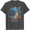 imageStar Wars A New Hope Faded Vintage Retro Poster Disney TShirtDark Heather Grey
