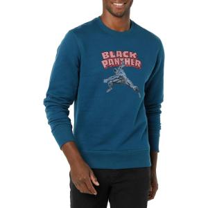 imageAmazon Essentials Disney  Marvel  Star Wars Mens Fleece Crewneck SweatshirtMarvel Black Panther