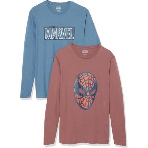 imageAmazon Essentials Disney  Marvel  Star Wars Mens LongSleeve TShirts Pack of 2Marvel Spiderman