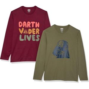 imageAmazon Essentials Disney  Marvel  Star Wars Mens LongSleeve TShirts Pack of 2Star Wars Vader