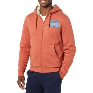 imageAmazon Essentials Disney  Marvel  Star Wars Mens SherpaLined FullZip Hoodie SweatshirtsMarvel Comic Logo