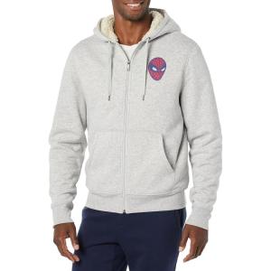 imageAmazon Essentials Disney  Marvel  Star Wars Mens SherpaLined FullZip Hoodie SweatshirtsMarvel Spiderman