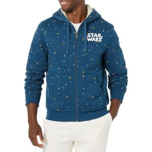 imageAmazon Essentials Disney  Marvel  Star Wars Mens SherpaLined FullZip Hoodie SweatshirtsStar Wars Logo Ships