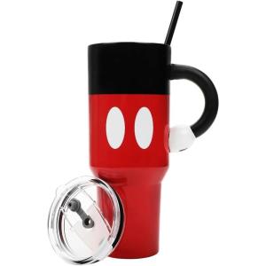 imageBioworld Star Wars Mandalorian Mythosaur Skull Bounty Hunter Logo 40 Oz Silver Stainless Steel TumblerDisney Mickey Mouse Red