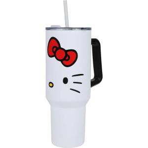 imageBioworld Star Wars Mandalorian Mythosaur Skull Bounty Hunter Logo 40 Oz Silver Stainless Steel TumblerHello Kitty Face