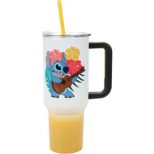 imageBioworld Star Wars Mandalorian Mythosaur Skull Bounty Hunter Logo 40 Oz Silver Stainless Steel TumblerStitch Holding Guitar