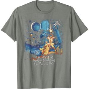 imageStar Wars A New Hope Faded Vintage Retro Poster Disney TShirtOlive Heather