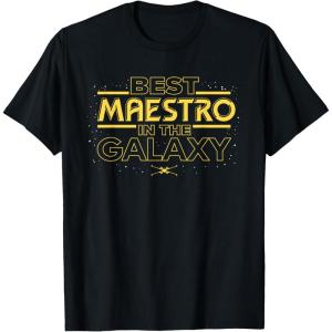 imageStar Wars Best Maestro in the Galaxy Teacher Gift Spanish TShirtBlack