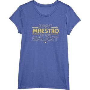 imageStar Wars Best Maestro in the Galaxy Teacher Gift Spanish TShirtBright Blue Heather