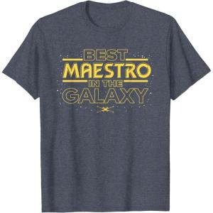 imageStar Wars Best Maestro in the Galaxy Teacher Gift Spanish TShirtHeather Blue
