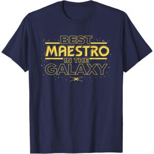 imageStar Wars Best Maestro in the Galaxy Teacher Gift Spanish TShirtNavy Blue