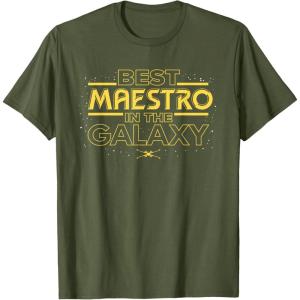 imageStar Wars Best Maestro in the Galaxy Teacher Gift Spanish TShirtOlive Green