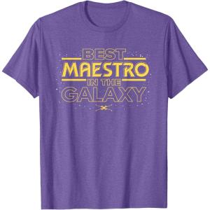 imageStar Wars Best Maestro in the Galaxy Teacher Gift Spanish TShirtPurple Heather