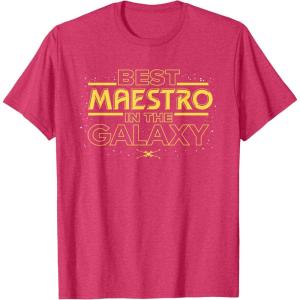 imageStar Wars Best Maestro in the Galaxy Teacher Gift Spanish TShirtRed Heather