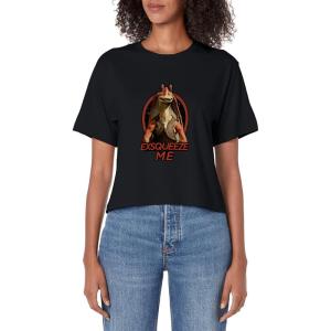imageStar Wars The Phantom Menace Jar Jar Binks Exsqueeze Me Womens Crop TopBlack