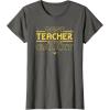 imageStar Wars Best Teacher in the Galaxy XWing Teacher Gift TShirtAsphalt Grey