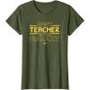 imageStar Wars Best Teacher in the Galaxy XWing Teacher Gift TShirtOlive Green