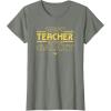 imageStar Wars Best Teacher in the Galaxy XWing Teacher Gift TShirtOlive Heather