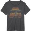 imageStar Wars XWing 1977 Vintage Retro C1 Disney TShirtDark Heather Grey