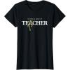 imageStar Wars Yoda Best Teacher Lightsaber Teachers Day Gift TShirtBlack