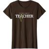 imageStar Wars Yoda Best Teacher Lightsaber Teachers Day Gift TShirtBrown