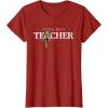 imageStar Wars Yoda Best Teacher Lightsaber Teachers Day Gift TShirtCranberry Red