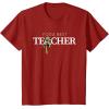 imageStar Wars Yoda Best Teacher Lightsaber Teachers Day Gift TShirtCranberry Red
