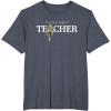 imageStar Wars Yoda Best Teacher Lightsaber Teachers Day Gift TShirtHeather Blue