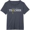 imageStar Wars Yoda Best Teacher Lightsaber Teachers Day Gift TShirtHeather Blue
