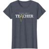 imageStar Wars Yoda Best Teacher Lightsaber Teachers Day Gift TShirtHeather Blue
