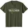 imageStar Wars Yoda Best Teacher Lightsaber Teachers Day Gift TShirtOlive Green