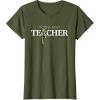 imageStar Wars Yoda Best Teacher Lightsaber Teachers Day Gift TShirtOlive Green