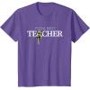 imageStar Wars Yoda Best Teacher Lightsaber Teachers Day Gift TShirtPurple Heather