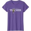 imageStar Wars Yoda Best Teacher Lightsaber Teachers Day Gift TShirtPurple Heather