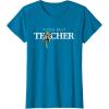 imageStar Wars Yoda Best Teacher Lightsaber Teachers Day Gift TShirtSapphire Blue