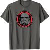 imageStar Wars Dark Side Stormtrooper Helmet and Empire Symbol TShirtAsphalt Grey
