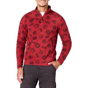 imageAmazon Essentials Disney  Marvel  Star Wars Mens Polar Fleece QuarterZip Mock JacketsMarvel Logo