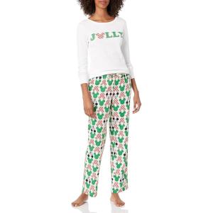 imageAmazon Essentials Disney  Marvel  Star Wars Womens Flannel Pajama Sleep SetsMickey Holiday  Womens