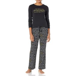 imageAmazon Essentials Disney  Marvel  Star Wars Womens Flannel Pajama Sleep SetsStar Wars Logo  Womens