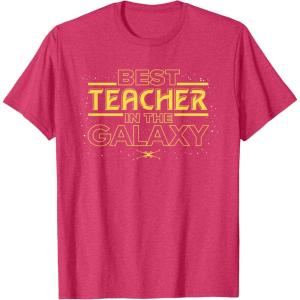 imageStar Wars Best Teacher in the Galaxy XWing Teacher Gift TShirtRed Heather