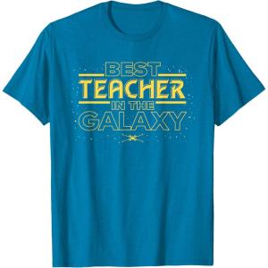 imageStar Wars Best Teacher in the Galaxy XWing Teacher Gift TShirtSapphire Blue