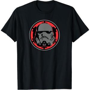 imageStar Wars Dark Side Stormtrooper Helmet and Empire Symbol TShirtBlack