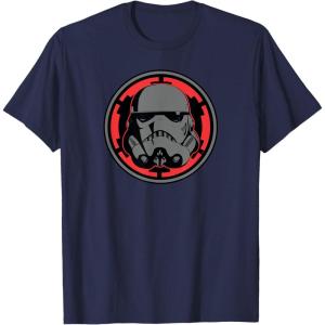 imageStar Wars Dark Side Stormtrooper Helmet and Empire Symbol TShirtNavy Blue