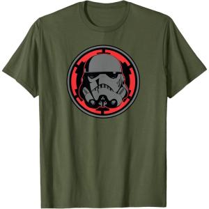 imageStar Wars Dark Side Stormtrooper Helmet and Empire Symbol TShirtOlive Green