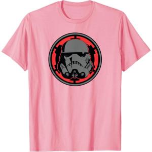 imageStar Wars Dark Side Stormtrooper Helmet and Empire Symbol TShirtPink