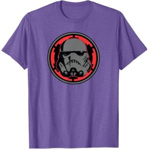 imageStar Wars Dark Side Stormtrooper Helmet and Empire Symbol TShirtPurple Heather