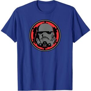 imageStar Wars Dark Side Stormtrooper Helmet and Empire Symbol TShirtRoyal Blue