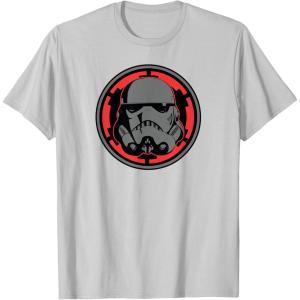 imageStar Wars Dark Side Stormtrooper Helmet and Empire Symbol TShirtSilver Grey